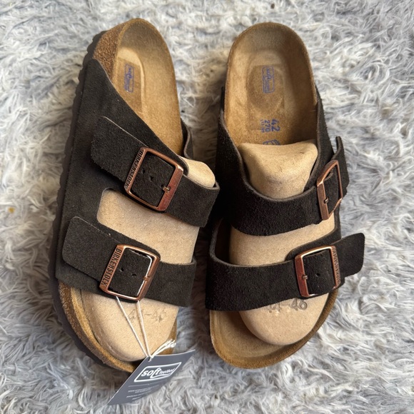 Birkenstock Men's Arizona Soft Footbed Suede Leather Sandals